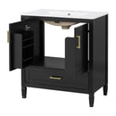 Elegant Fluted Bathroom Vanity With Sink, Soft Close Doors & Drawer by HouseOfZazla