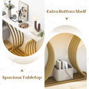 39-Inch Gold Entryway Table Modern Console Table with Faux Marble Tabletop-Golden by LJGDeals