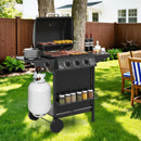 39 000 BTU Outdoor Burner Propane Gas Grill on Wheels-Black by LJGDeals