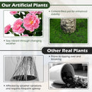 Artificial Camellia Tree 39.5" with Cement Pot by LJGDeals