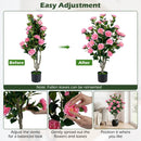 Artificial Camellia Tree 39.5" with Cement Pot by DirectDeals