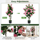 Artificial Camellia Tree 39.5" with Cement Pot by LJGDeals