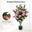 Artificial Camellia Tree 39.5" with Cement Pot by LJGDeals