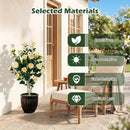 Artificial Camellia Tree 39.5" with Cement Pot by LJGDeals
