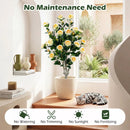 Artificial Camellia Tree 39.5" with Cement Pot by LJGDeals