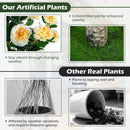 Artificial Camellia Tree 39.5" with Cement Pot by LJGDeals