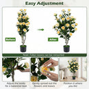 Artificial Camellia Tree 39.5" with Cement Pot by LJGDeals
