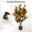 Artificial Camellia Tree 39.5" with Cement Pot by DirectDeals