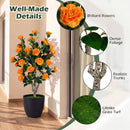 Artificial Camellia Tree 39.5" with Cement Pot by LJGDeals