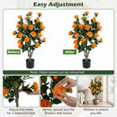 Artificial Camellia Tree 39.5" with Cement Pot by DirectDeals