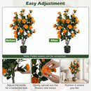 Artificial Camellia Tree 39.5" with Cement Pot by LJGDeals