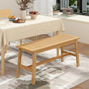 39.5 Inch Bamboo Dining Bench with Handwoven Rattan Seat for Indoor Outdoor-Natural by LJGDeals