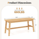 39.5 Inch Bamboo Dining Bench with Handwoven Rattan Seat for Indoor Outdoor-Natural by LJGDeals