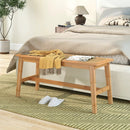 39.5 Inch Bamboo Dining Bench with Handwoven Rattan Seat for Indoor Outdoor-Natural by LJGDeals