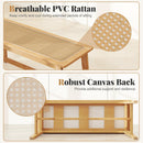 39.5 Inch Bamboo Dining Bench with Handwoven Rattan Seat for Indoor Outdoor-Natural by LJGDeals