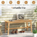39.5 Inch Bamboo Dining Bench with Handwoven Rattan Seat for Indoor Outdoor-Natural by LJGDeals