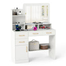 39.5 Inch Vanity Desk with Power Outlets and Mirror for Bedroom-White by LJGDeals