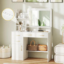 39.5 Inch Vanity Desk with Power Outlets and Mirror for Bedroom-White by LJGDeals