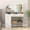 39.5 Inch Vanity Desk with Power Outlets and Mirror for Bedroom-White by LJGDeals