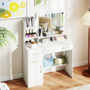 39.5 Inch Vanity Desk with Power Outlets and Mirror for Bedroom-White by LJGDeals
