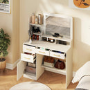 39.5 Inch Vanity Desk with Power Outlets and Mirror for Bedroom-White by LJGDeals