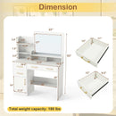 39.5 Inch Vanity Desk with Power Outlets and Mirror for Bedroom-White by LJGDeals