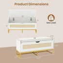 39.5" Rattan Storage Chest Wicker Shoe Bench with Padded Seat Flip-Top by DirectDeals