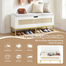 39.5" Rattan Storage Chest Wicker Shoe Bench with Padded Seat Flip-Top by LJGDeals