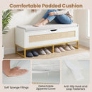 39.5" Rattan Storage Chest Wicker Shoe Bench with Padded Seat Flip-Top by DirectDeals