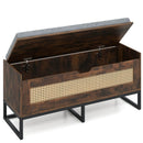 39.5" Rattan Storage Chest Wicker Shoe Bench with Padded Seat Flip-Top by DirectDeals