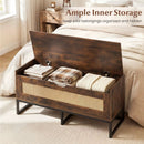 39.5" Rattan Storage Chest Wicker Shoe Bench with Padded Seat Flip-Top by DirectDeals