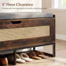 39.5" Rattan Storage Chest Wicker Shoe Bench with Padded Seat Flip-Top by LJGDeals