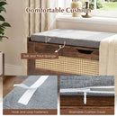 39.5" Rattan Storage Chest Wicker Shoe Bench with Padded Seat Flip-Top by DirectDeals