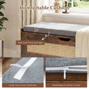 39.5" Rattan Storage Chest Wicker Shoe Bench with Padded Seat Flip-Top by LJGDeals