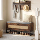 39.5" Rattan Storage Chest Wicker Shoe Bench with Padded Seat Flip-Top by LJGDeals