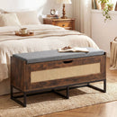 39.5" Rattan Storage Chest Wicker Shoe Bench with Padded Seat Flip-Top by LJGDeals
