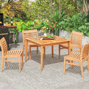 40 Inch Acacia Wood Dining Square Bistro Table with 1.96 Inch Umbrella Hole by LJGDeals