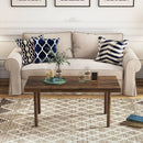39 Inch Coffee Table with Slatted Tabletop for Living Room & Reception Room by LJGDeals