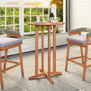 39 Inch Outdoor Acacia Wood Bar Table with Slatted Table Top by LJGDeals