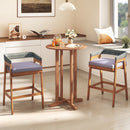 39 Inch Outdoor Acacia Wood Bar Table with Slatted Table Top