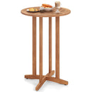 39 Inch Outdoor Acacia Wood Bar Table with Slatted Table Top by LJGDeals