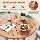 39 Inch Outdoor Acacia Wood Bar Table with Slatted Table Top by LJGDeals