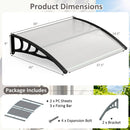 Door Awning 39x30 Inch Polycarbonate Window Canopy by DirectDeals