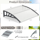 Door Awning 39x30 Inch Polycarbonate Window Canopy by DirectDeals