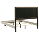 Strout - Queen Panel Bed With Upholstered Headboard - Rustic by HouseOfZazla