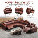 6 Piece Modular Sectional Sofa With 2 Cup Holders, Adjustable Recliners - Dark Brown by HouseOfZazla
