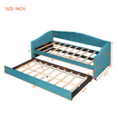 Upholstered Daybed Sofa Bed With Trundle Bed And Wood Slat by HouseOfZazla