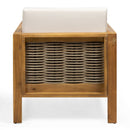 Outdoor 4 Seater Acacia Wood Chat Set With Wicker Accents And Cushions by HouseOfZazla