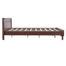 Pine Solid Wood Queen Size Bed, Dark Walnut by HouseOfZazla