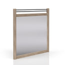 Queen Canopy Bedroom Set With A 2 Drawer Nightstand A Dresser With Poster Mirror And A Door Chest - Sand by HouseOfZazla